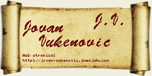 Jovan Vukenović vizit kartica